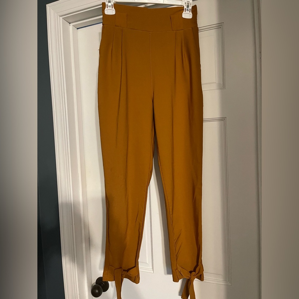 Grace Karin Mustard Ankle Pants